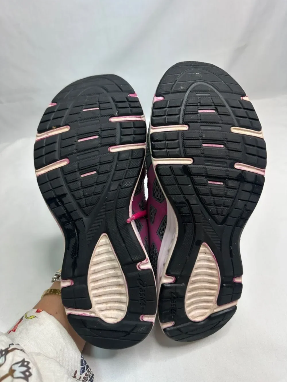 ASICS Gray and Pink Women's Running Shoes